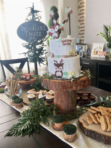 woodland baby shower decorations